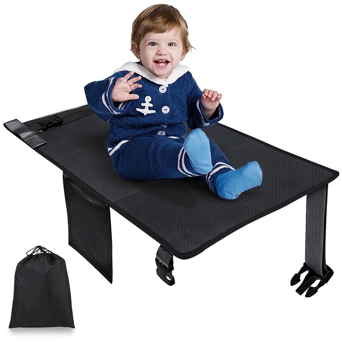 HASTHIP Airplane Footrest for Kids, Toddler Travel Bed, Airplane Foot Hammock for Baby with Anti-Slip Design, Airplane Seat Extender for Kids, Portable Airplane Travel Accessories, 79 * 44cm (Black) HASTHIP Airplane Footrest for Kids, Toddler Travel Bed, Airplane Foot Hammock for Baby with Anti-Slip Design, Airplane Seat Extender for Kids, Portable Airplane Travel Accessories, 79 * 44cm (Black)